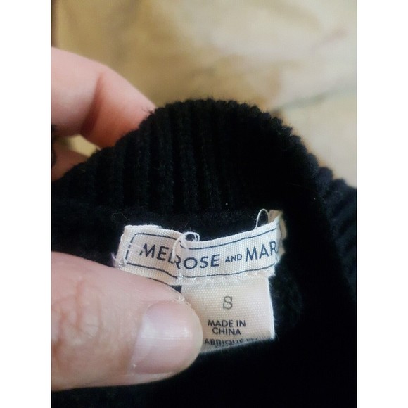 Melrose Market Womens Size Small Open Cardigan Sweater Black Bell Sleeve Knit - Picture 10 of 12